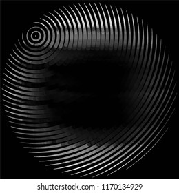 Abstract grunge grid stripe halftone background pattern. Spotted black and white line vector illustration
