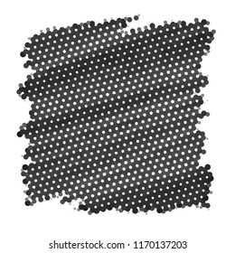 Abstract grunge grid stripe halftone background pattern. Spotted black and white line vector illustration
