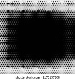 Abstract grunge grid stripe halftone background pattern. Spotted black and white line vector illustration
