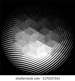 Abstract grunge grid stripe halftone background pattern. Spotted black and white line vector illustration
