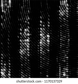 Abstract grunge grid stripe halftone background pattern. Spotted black and white line vector illustration
