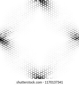 Abstract grunge grid stripe halftone background pattern. Spotted black and white line vector illustration
