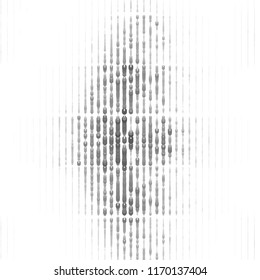 Abstract grunge grid stripe halftone background pattern. Spotted black and white line vector illustration
