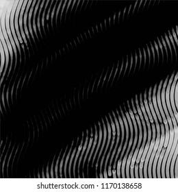 Abstract grunge grid stripe halftone background pattern. Spotted black and white line vector illustration
