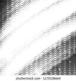 Abstract grunge grid stripe halftone background pattern. Spotted black and white line vector illustration
