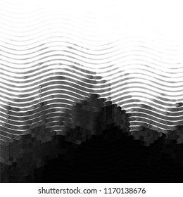 Abstract grunge grid stripe halftone background pattern. Spotted black and white line vector illustration
