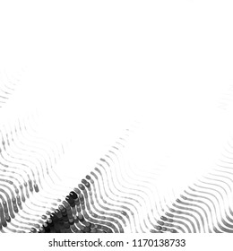 Abstract grunge grid stripe halftone background pattern. Spotted black and white line vector illustration
