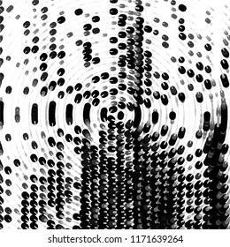 Abstract grunge grid stripe halftone background pattern. Spotted black and white line vector illustration
