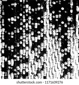 Abstract grunge grid stripe halftone background pattern. Spotted black and white line vector illustration
