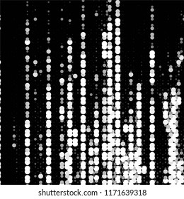 Abstract grunge grid stripe halftone background pattern. Spotted black and white line vector illustration
