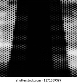 Abstract grunge grid stripe halftone background pattern. Spotted black and white line vector illustration

