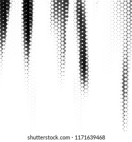 Abstract grunge grid stripe halftone background pattern. Spotted black and white line vector illustration
