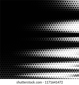 Abstract grunge grid stripe halftone background pattern. Spotted black and white line vector illustration
