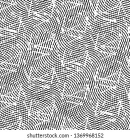 Abstract grunge grid stripe halftone background pattern. Black and white line vector illustration
