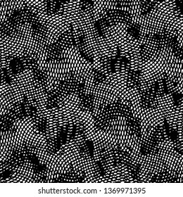 Abstract grunge grid stripe halftone background pattern. Black and white line vector illustration