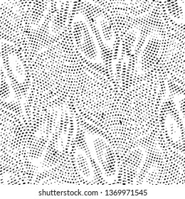 Abstract grunge grid stripe halftone background pattern. Black and white line vector illustration