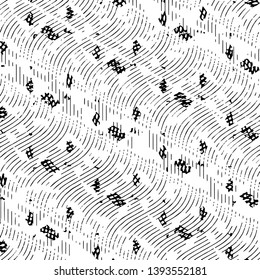 Abstract grunge grid stripe halftone background pattern. Black and white line vector illustration