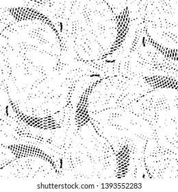Abstract grunge grid stripe halftone background pattern. Black and white line vector illustration