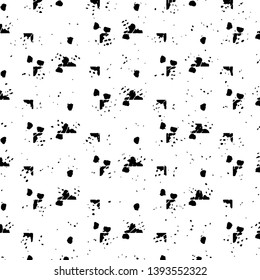 Abstract grunge grid stripe halftone background pattern. Black and white line vector illustration