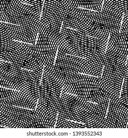 Abstract grunge grid stripe halftone background pattern. Black and white line vector illustration