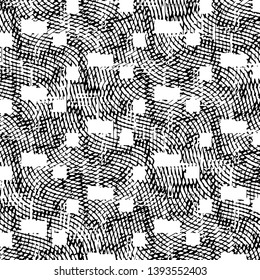 Abstract grunge grid stripe halftone background pattern. Black and white line vector illustration