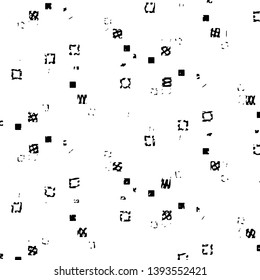 Abstract grunge grid stripe halftone background pattern. Black and white line vector illustration