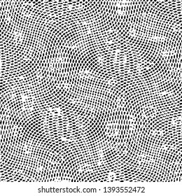Abstract grunge grid stripe halftone background pattern. Black and white line vector illustration