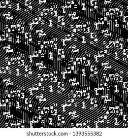 Abstract grunge grid stripe halftone background pattern. Black and white line vector illustration
