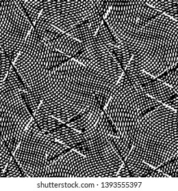 Abstract grunge grid stripe halftone background pattern. Black and white line vector illustration