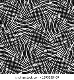 Abstract grunge grid stripe halftone background pattern. Black and white line vector illustration