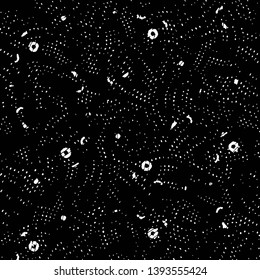 Abstract grunge grid stripe halftone background pattern. Black and white line vector illustration