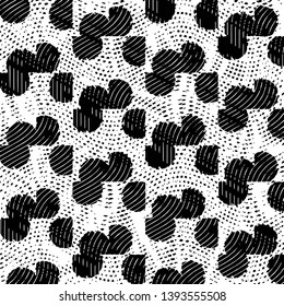Abstract grunge grid stripe halftone background pattern. Black and white line vector illustration