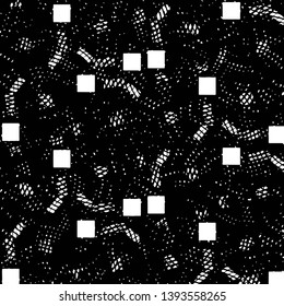 Abstract grunge grid stripe halftone background pattern. Black and white line vector illustration