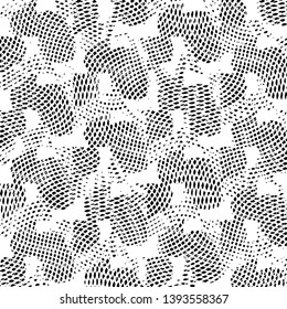Abstract grunge grid stripe halftone background pattern. Black and white line vector illustration