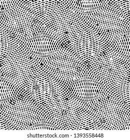 Abstract grunge grid stripe halftone background pattern. Black and white line vector illustration