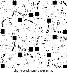 Abstract grunge grid stripe halftone background pattern. Black and white line vector illustration
