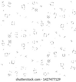 Abstract grunge grid stripe halftone background pattern. Black and white line vector illustration