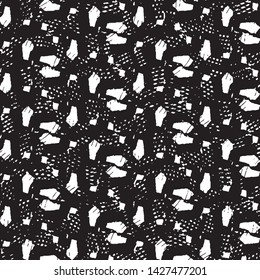 Abstract grunge grid stripe halftone background pattern. Black and white line vector illustration