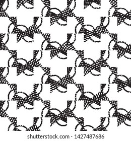 Abstract grunge grid stripe halftone background pattern. Black and white line vector illustration