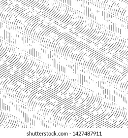 Abstract grunge grid stripe halftone background pattern. Black and white line vector illustration