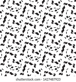 Abstract grunge grid stripe halftone background pattern. Black and white line vector illustration
