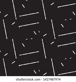 Abstract grunge grid stripe halftone background pattern. Black and white line vector illustration