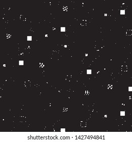Abstract grunge grid stripe halftone background pattern. Black and white line vector illustration