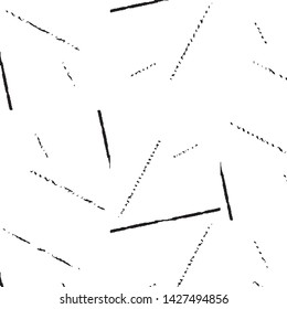 Abstract grunge grid stripe halftone background pattern. Black and white line vector illustration