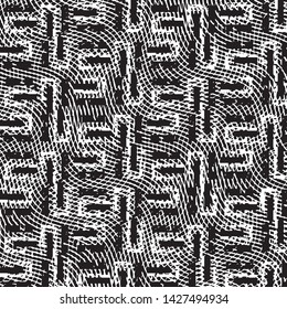 Abstract grunge grid stripe halftone background pattern. Black and white line vector illustration