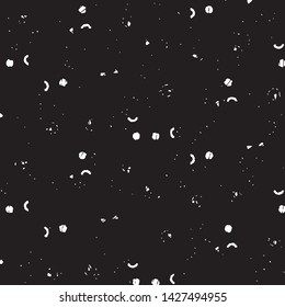 Abstract grunge grid stripe halftone background pattern. Black and white line vector illustration