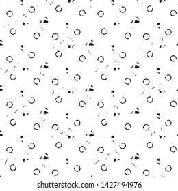 Abstract grunge grid stripe halftone background pattern. Black and white line vector illustration