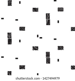 Abstract grunge grid stripe halftone background pattern. Black and white line vector illustration
