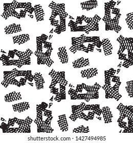 Abstract grunge grid stripe halftone background pattern. Black and white line vector illustration