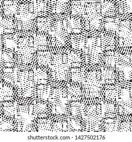Abstract grunge grid stripe halftone background pattern. Black and white line vector illustration